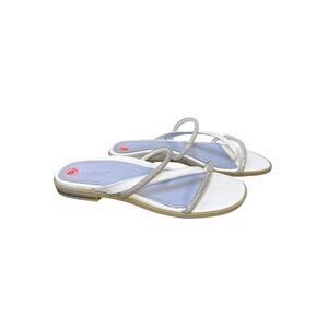 Vionic White & Silver Sandals w/Rhinestones